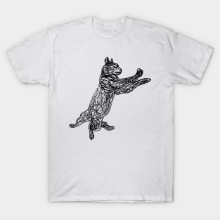 Dancing black doodle cat T-Shirt